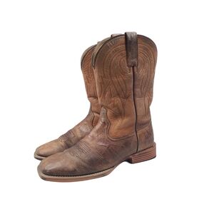 ARIAT Mens Plano Boots 10025168 Size 10 D Brown Square Toe Western